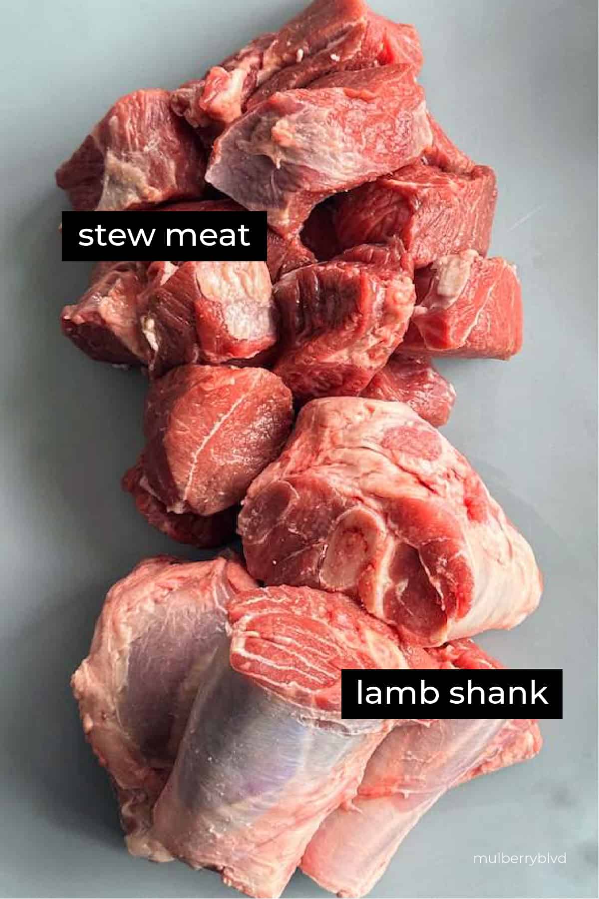 Stew meat and lamb shanks