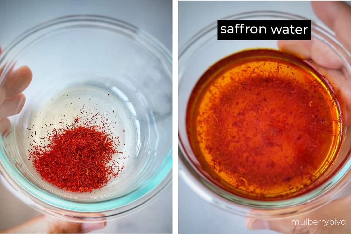 Saffron before and after steeping